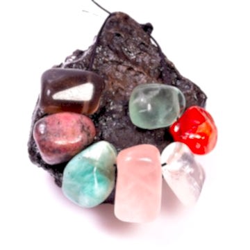 Yedi Adet Delikli Doğal Taş - Çakra Taşları